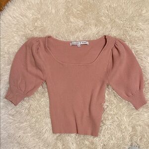 Celebrity Pink Ribbed Blush Top